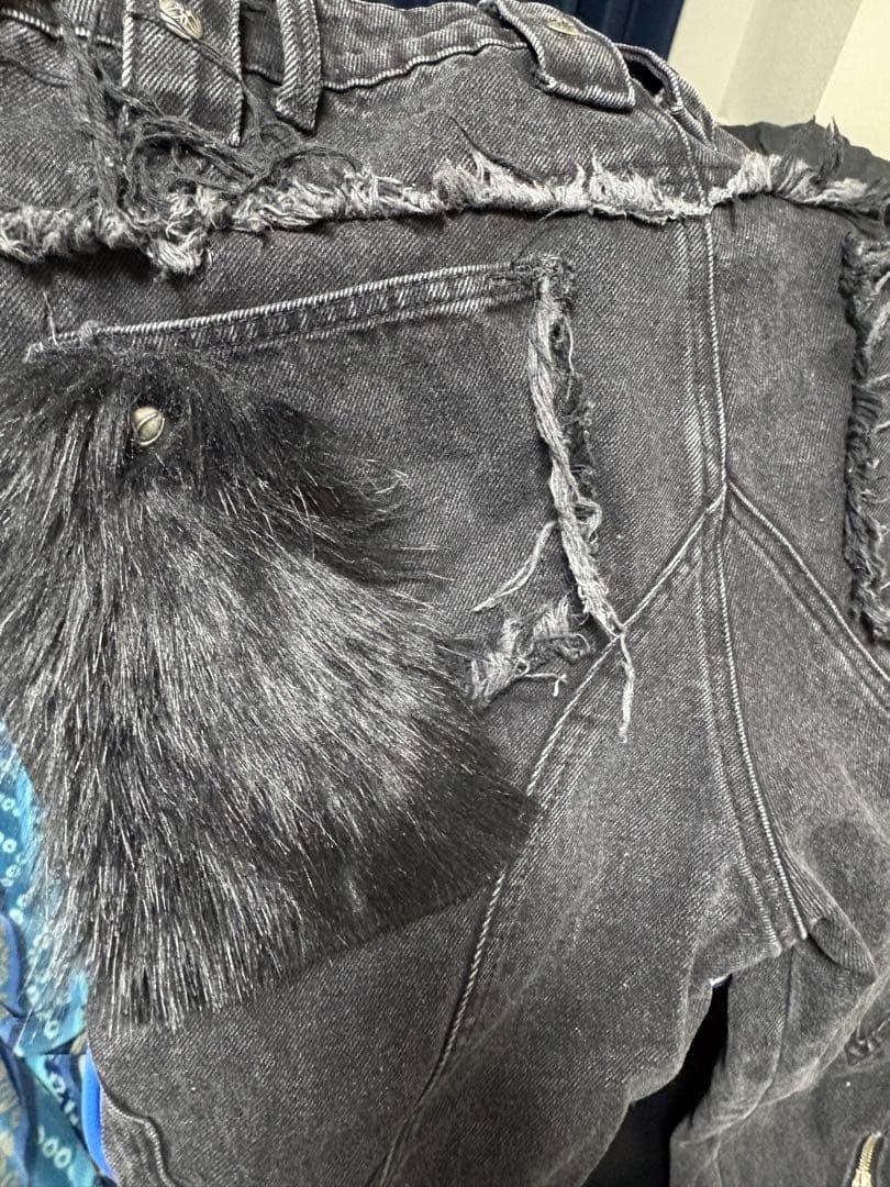 °C目cozy worldwide fur flare jeans