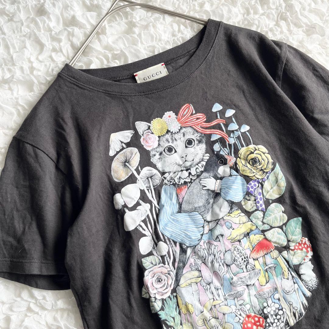 【美品✨】ヒグチユウコ×GUCCIチルドレンズ　猫プリントTシャツ　サイズ8