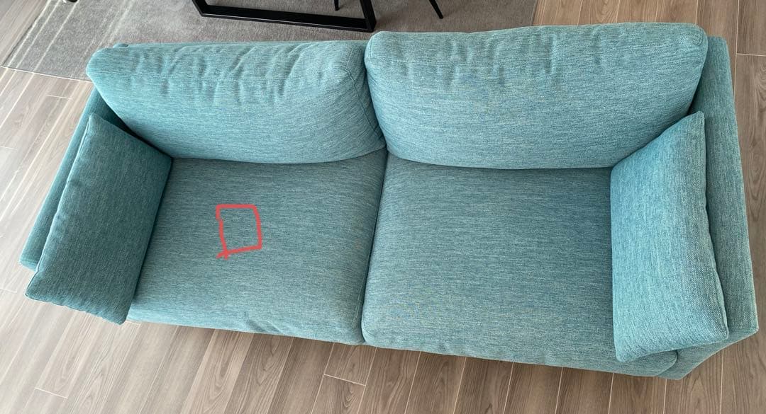 【定価59,900円】Nシールド加工ニトリ3人用ソファ　ターコイズブルーCA10