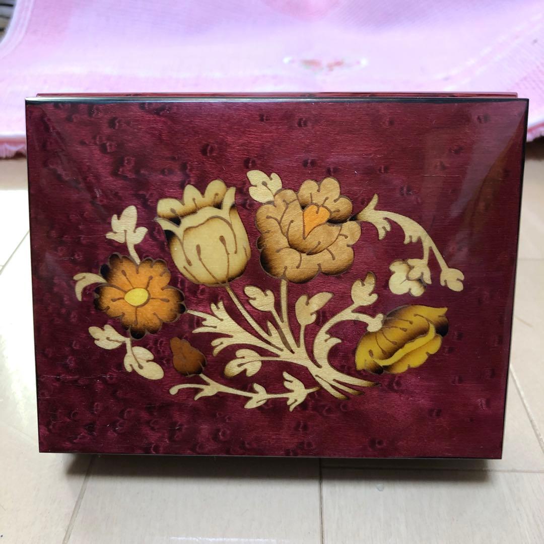 イタリア製 象嵌 宝石箱  オルゴール  スイス製REUGE「Romance」