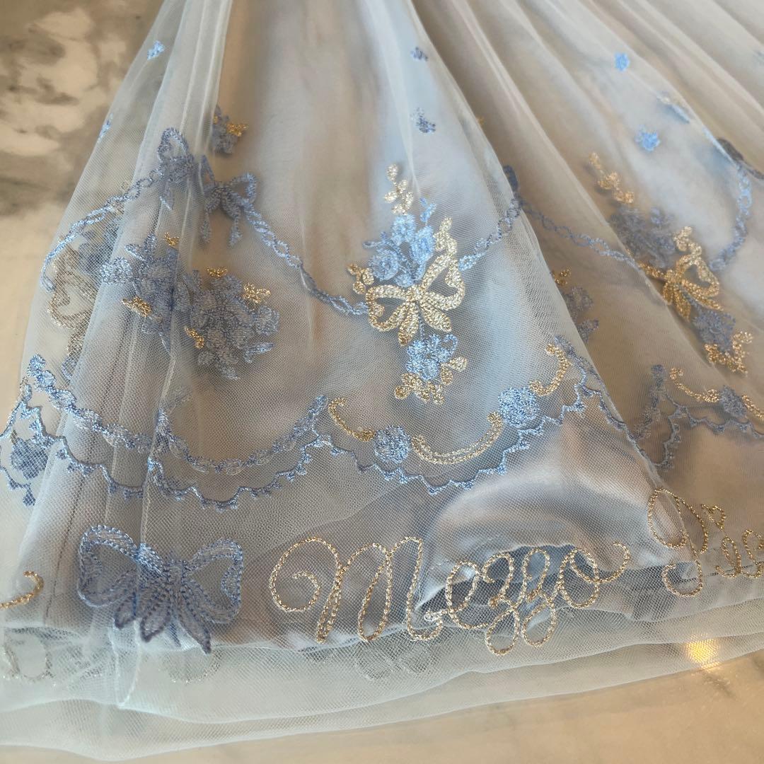 ライトブルー 刺繍入りドレス 120cm