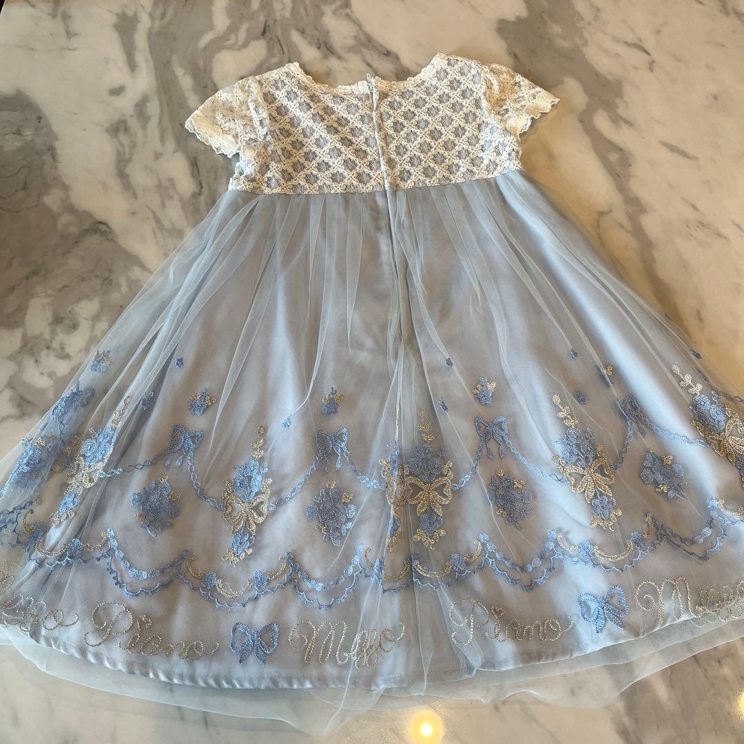 ライトブルー 刺繍入りドレス 120cm