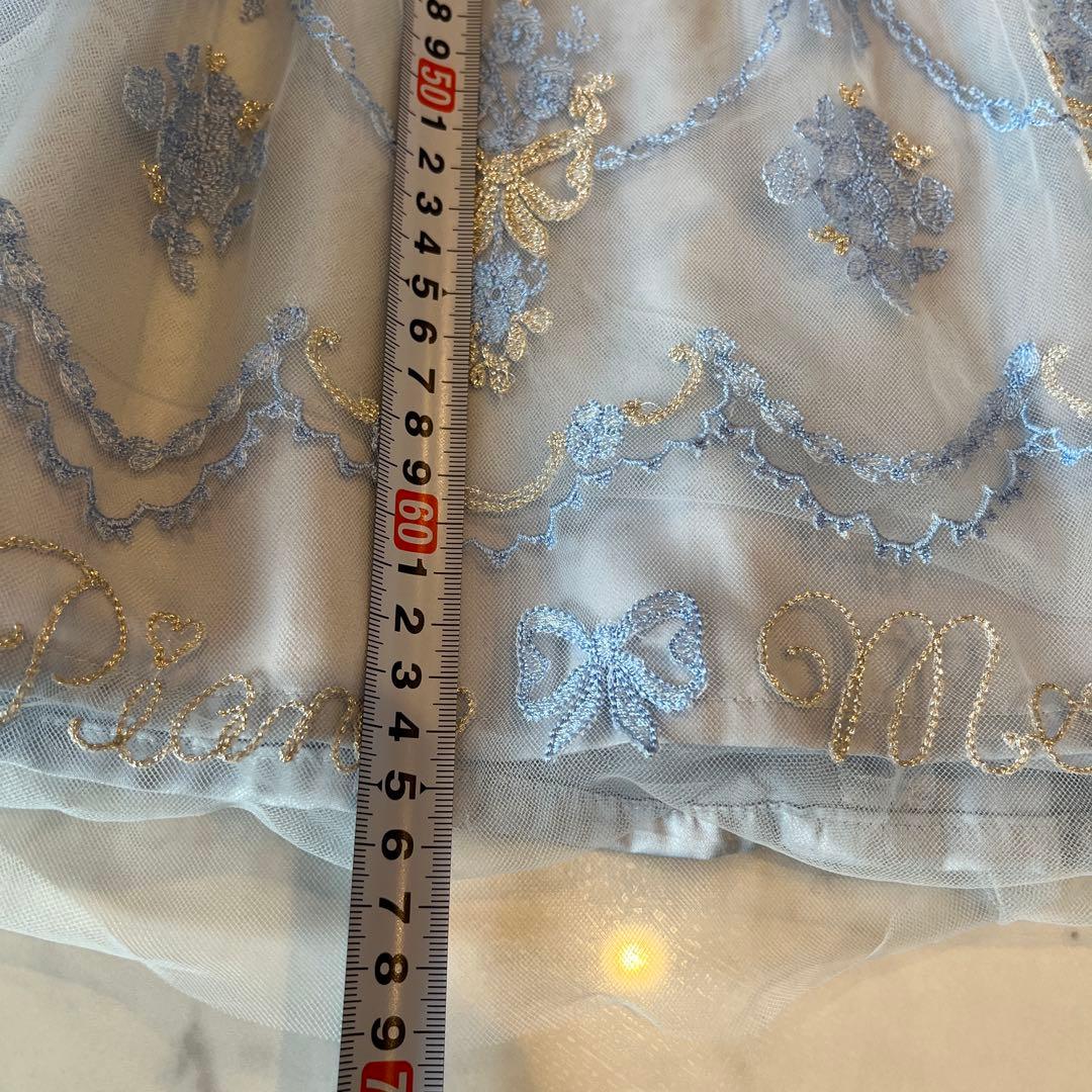 ライトブルー 刺繍入りドレス 120cm