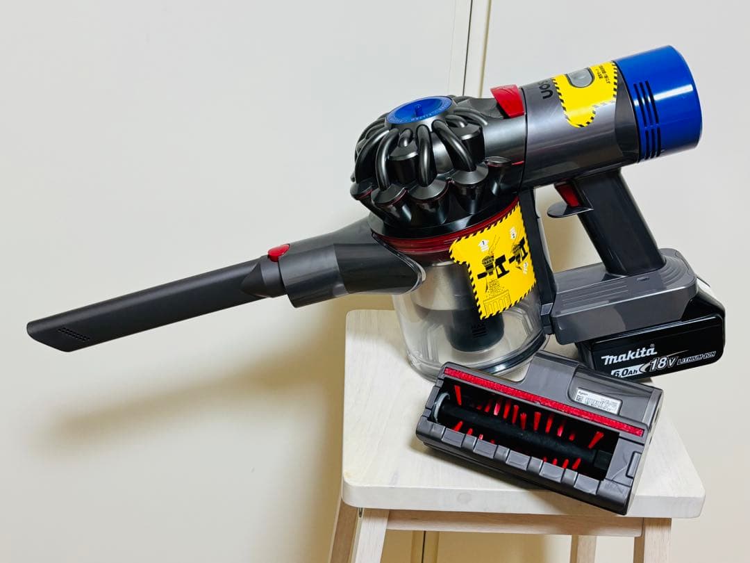 【完全分解洗浄品】ダイソン SV10 マキタ18Vバッテリー仕様 付属品2個付