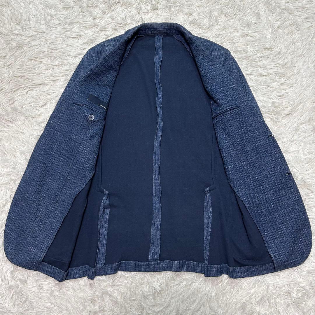 【美品】ラルディーニ テーラードジャケット リネン使用 ネイビー 段返り 50