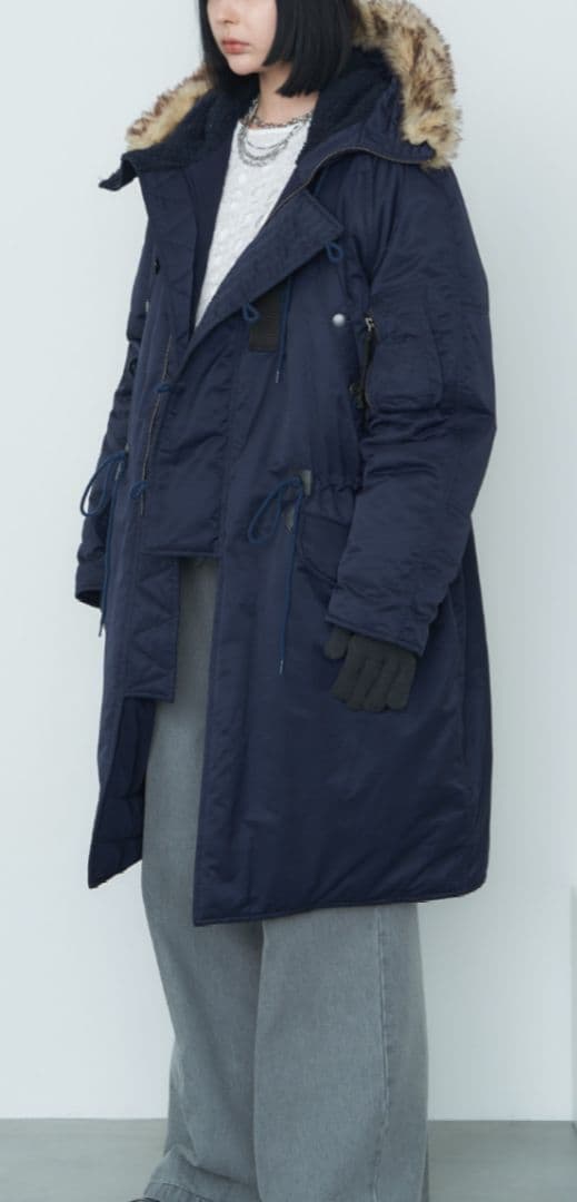 AIVER　N-3フライトコート　モッズコート　ネイビー