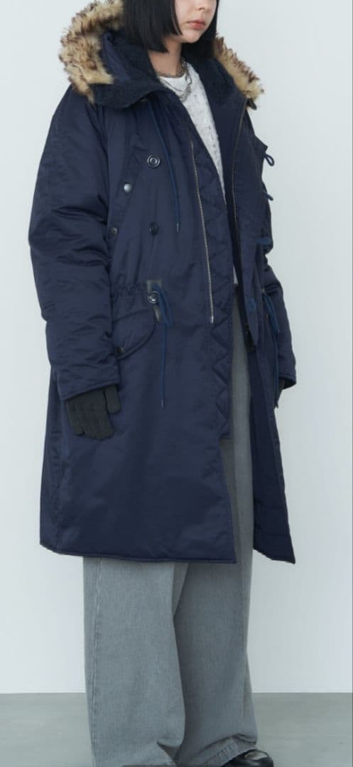 AIVER　N-3フライトコート　モッズコート　ネイビー