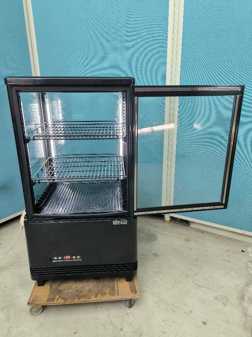 レマコム　4面ガラス 冷蔵ショーケース 卓上型 63L R4G-63SLB