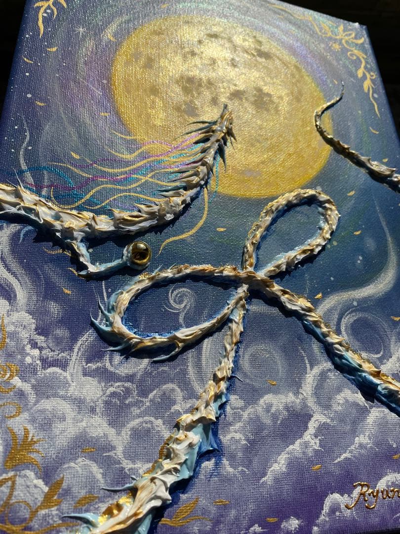 hiro☆ 大サイズ F4 インフィニティ白龍 龍神 開運絵画 龍ノツカイ