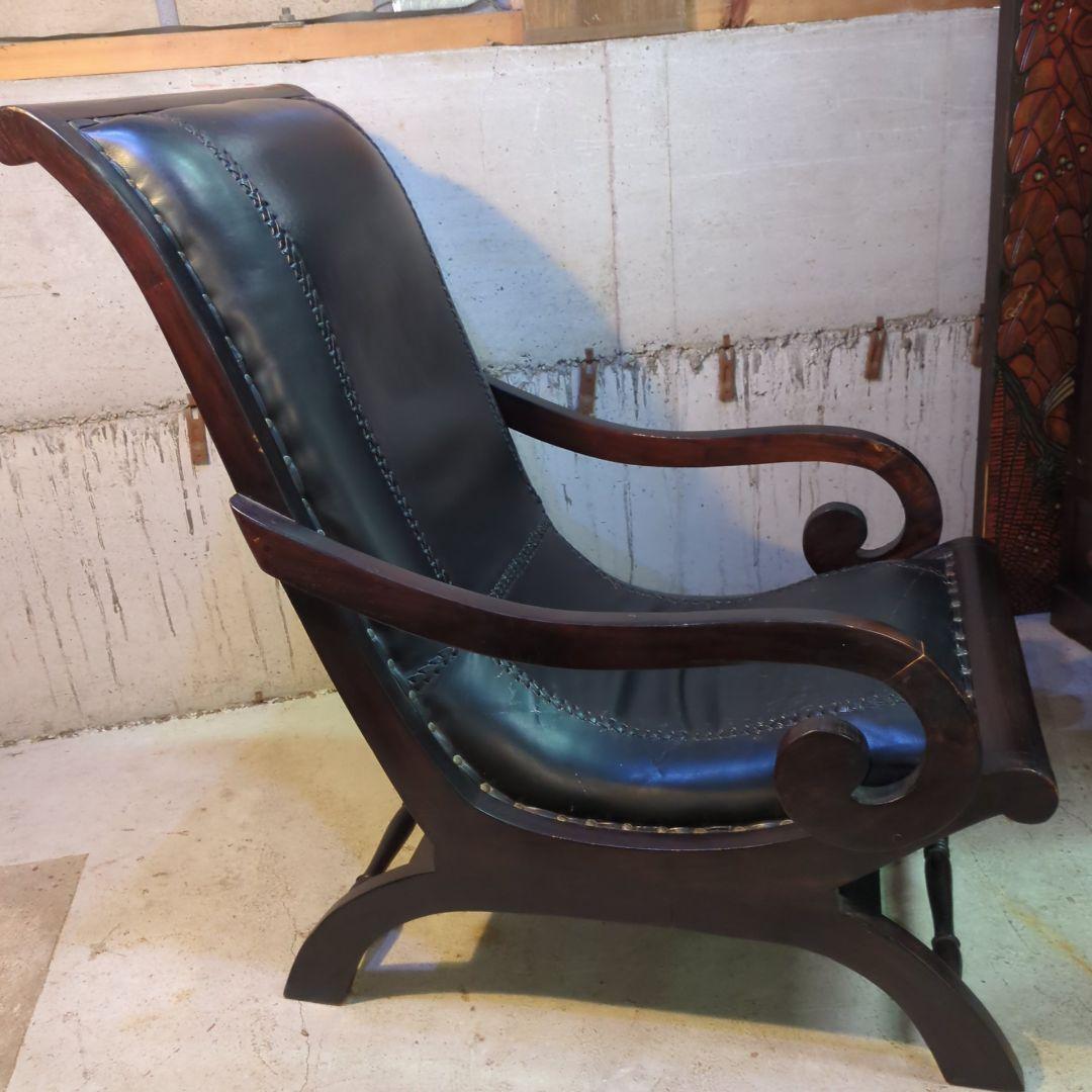本革 英国調 パーソナルチェア アーム イギリス風 レザー 鋲打　ヴィンテージ