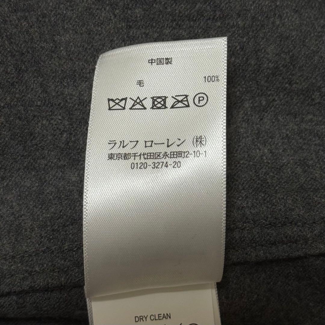 美品　ポロラルフローレン　シャツワンピース　ベルト　ウール100%　グレー　4