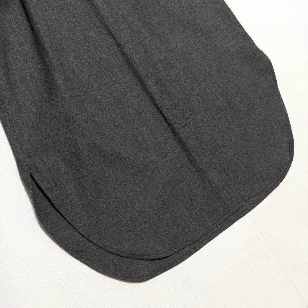 美品　ポロラルフローレン　シャツワンピース　ベルト　ウール100%　グレー　4