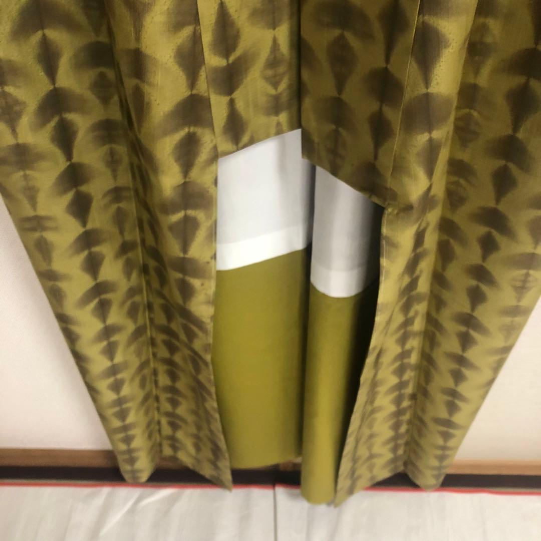 【未使用　トールサイズ】絞　青海紋　作家物　結城紬　袷　裄丈70.5 身丈170