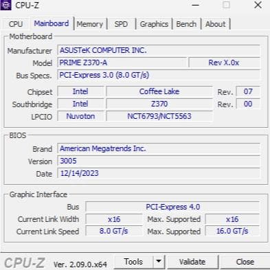i7-8700 + ASUS PRIME Z370-A 動作確認済み セット
