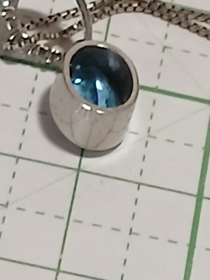 高級未使用アクアマリン0.98ct、ダイヤ0.15ct刻印プラチナペンダント