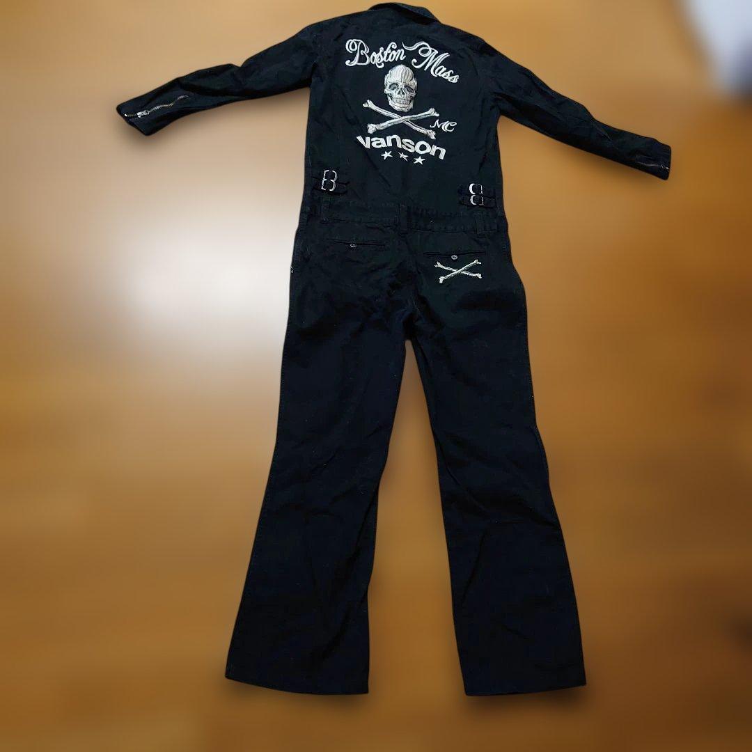 VANSON　ツナギ　スカルプリント　オールインワン