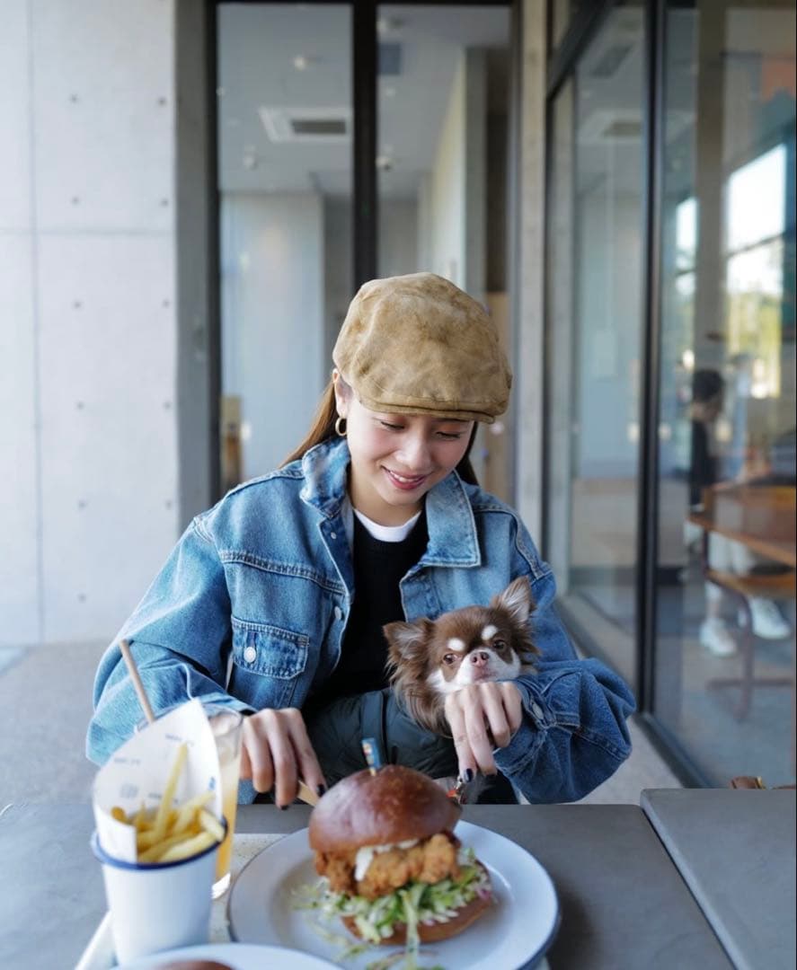 【伊原葵さんも着用】ブラウン スエード ハンチング