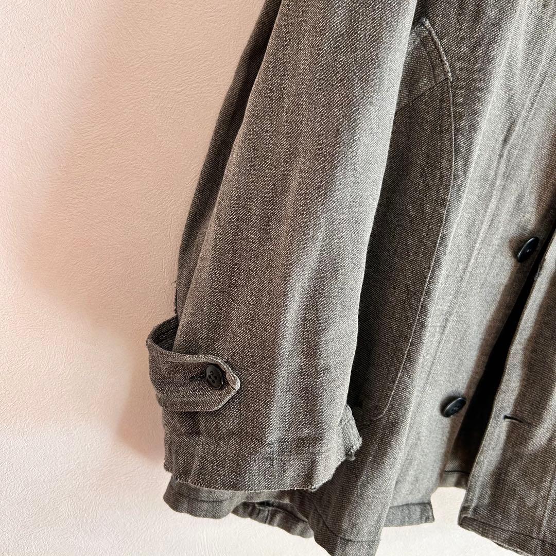 【1940s】アトリエコート ブラックシャンブレー 襤褸 ユーロ フランス