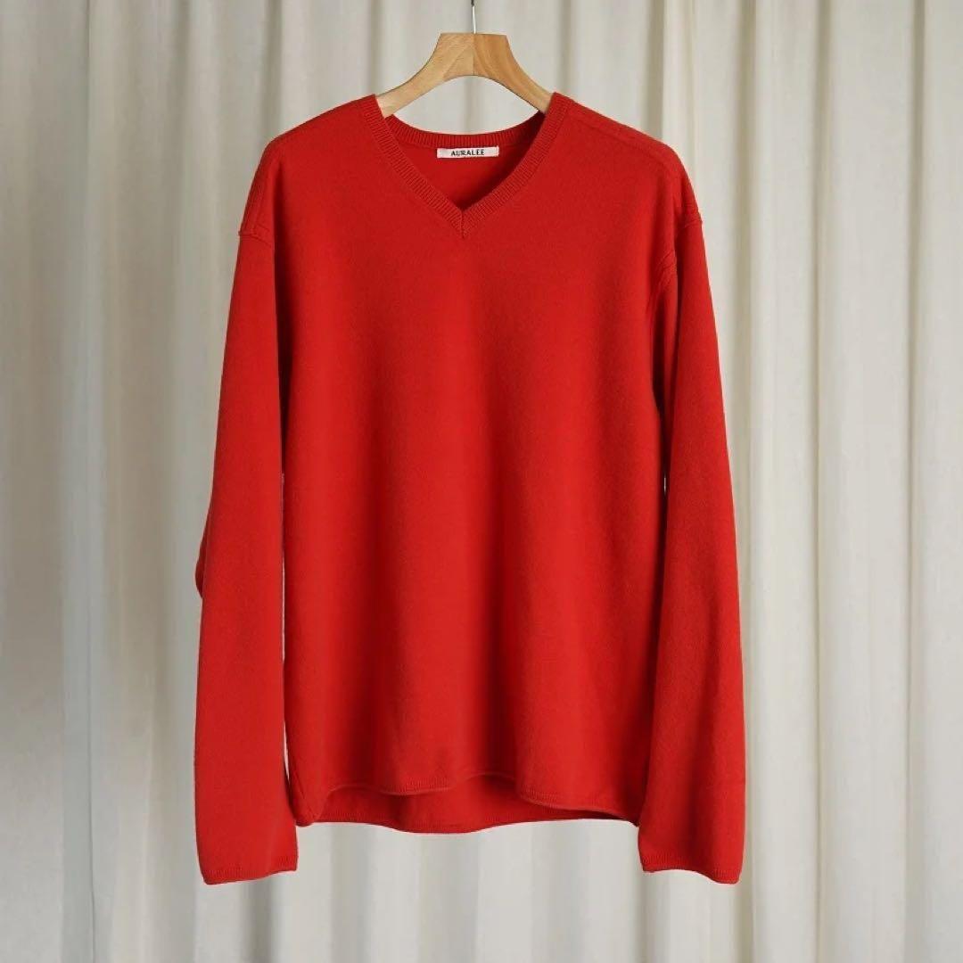 23AW AURALEE FELTED WOOL KNIT P/O 4 タグ付