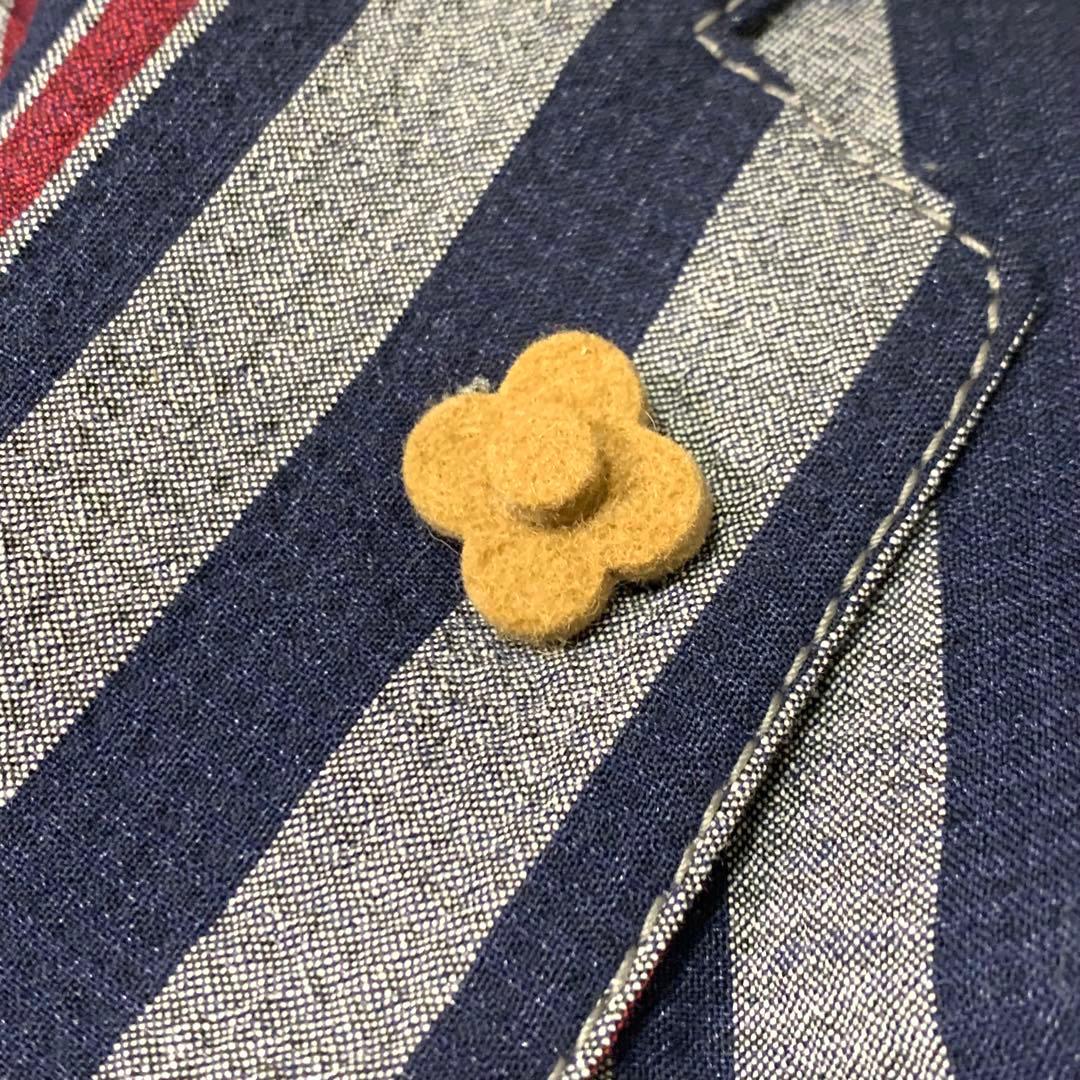 ⭐︎最高級　ラルディーニ　段返り　ジャケット　ブートニエール　シアサッカー　ウール