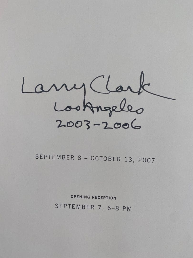 \"Los Angeles 2003-2006\" Larry Clark ポスター