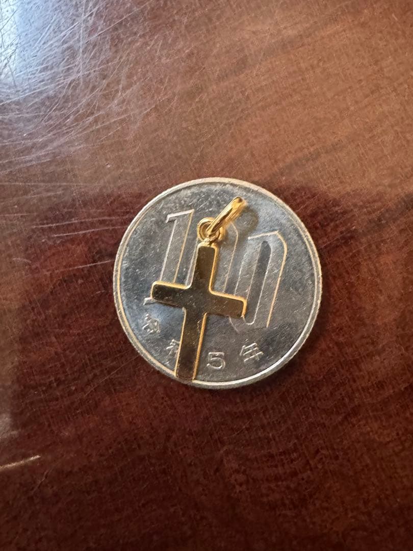 トレカル、2点セット18k金十字架チャーム 18k刻印