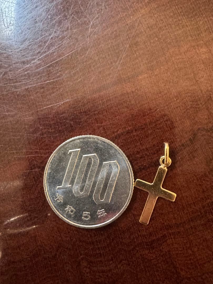 トレカル、2点セット18k金十字架チャーム 18k刻印