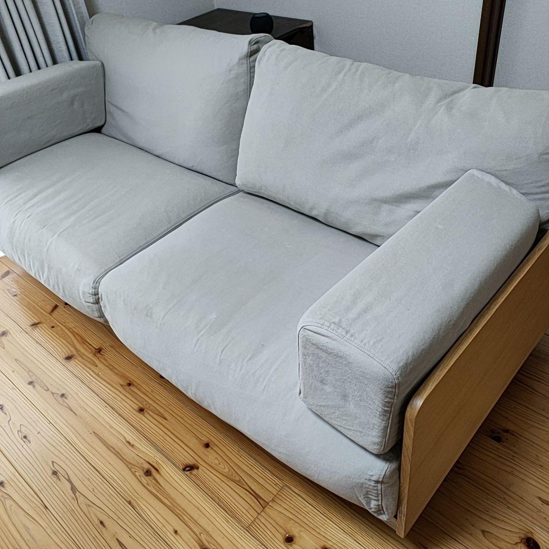 6/27までの出品です！無印良品 木製ソファ オーク材 突板2.5 シーター