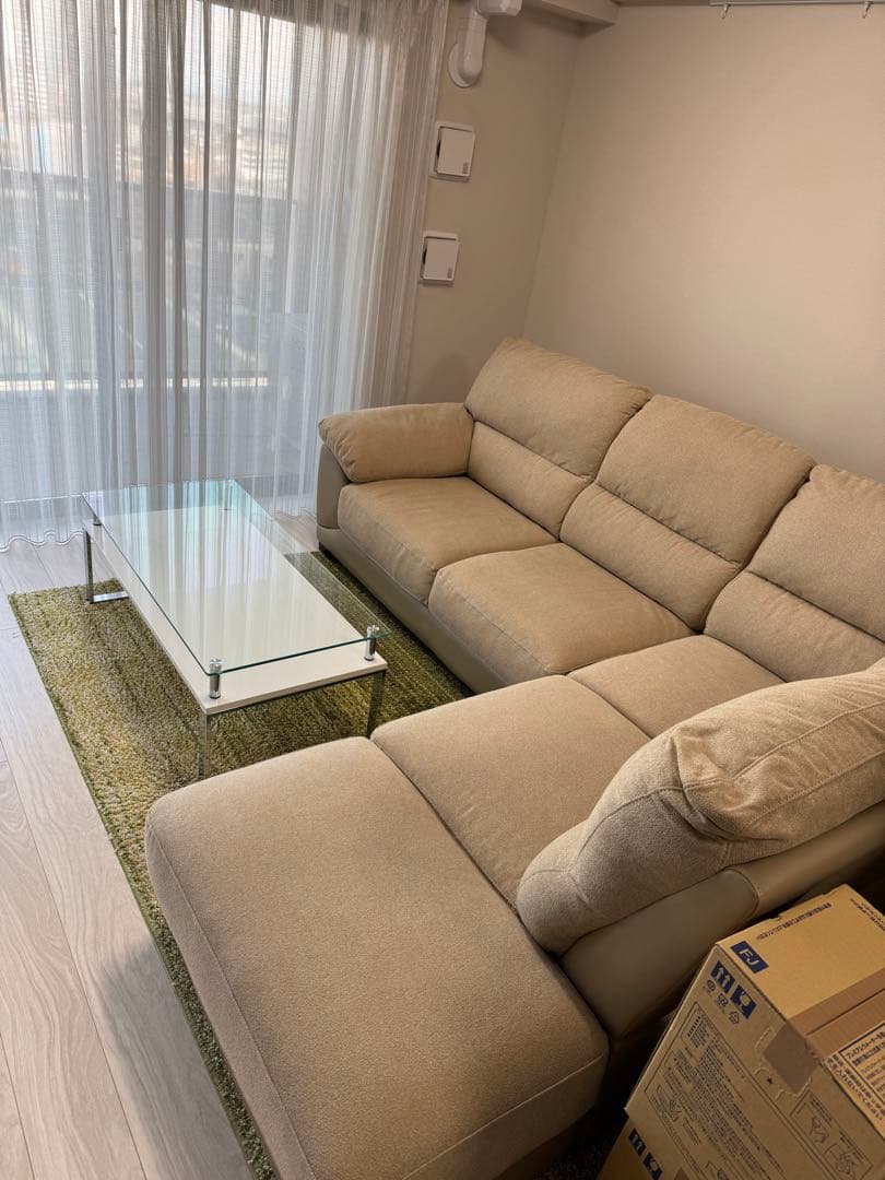 【美品】ニトリ　カウチソファ　ウォール3KD ベージュ