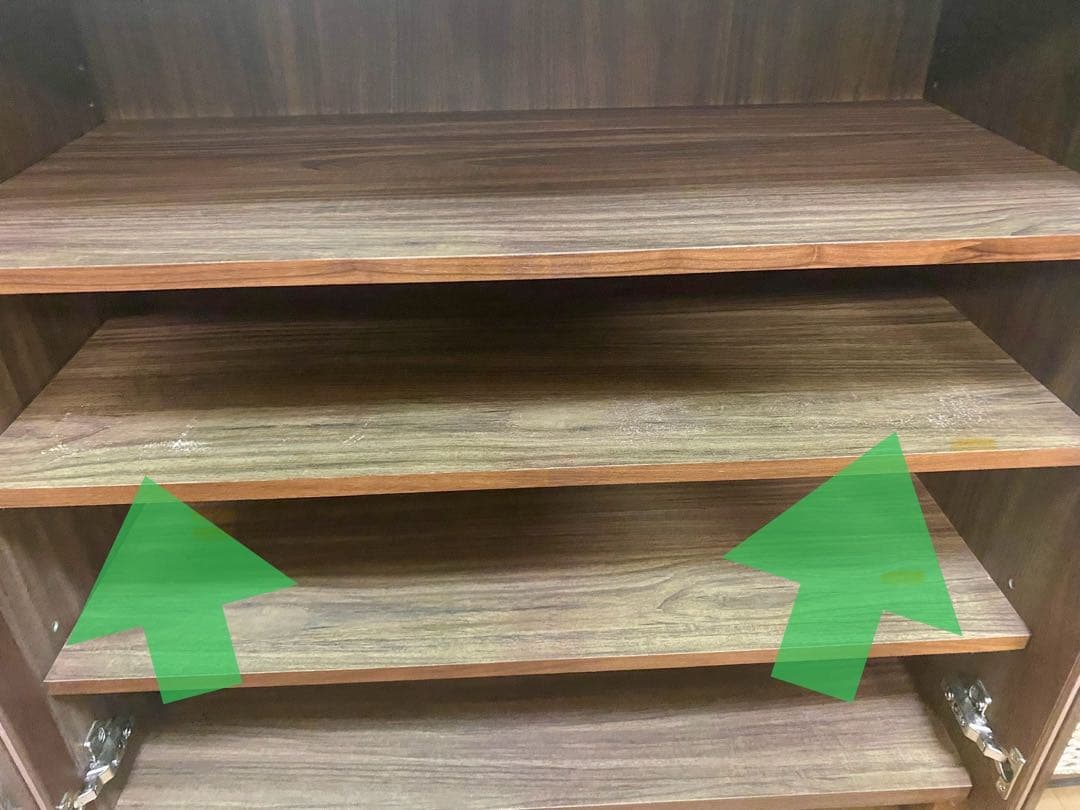 無印 木製キャビネット ガラス扉　ウォールナット材