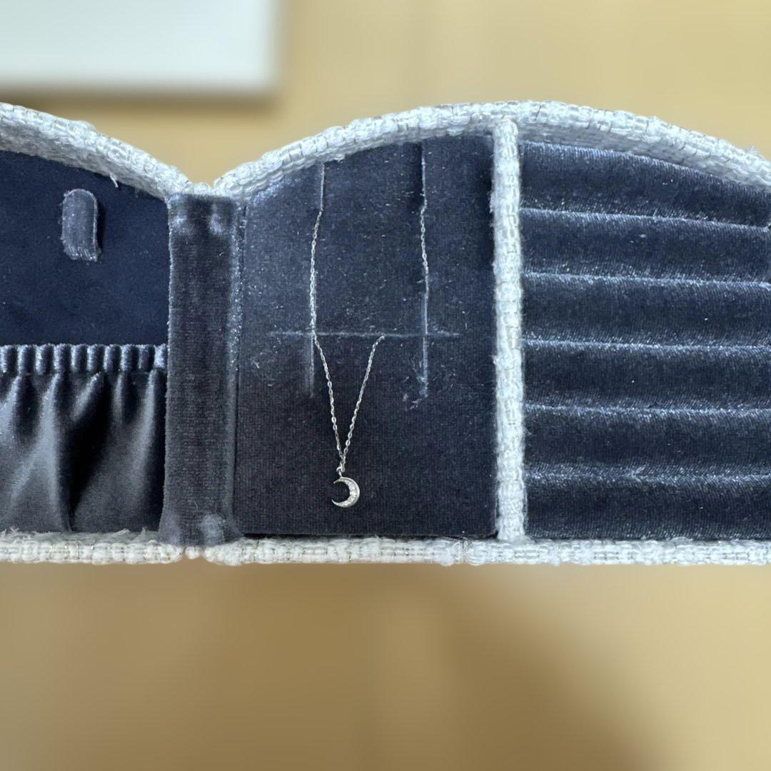 「24時間限定価格」TAKE-UP 月 ネックレス K10 WGダイヤモンド