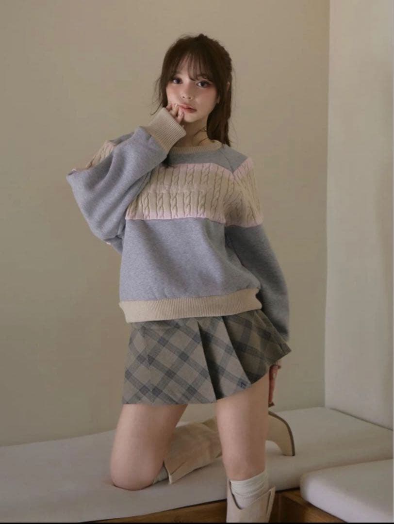 スカート ANDMARY COCO CHECK MINI PLEATS SKIRT M