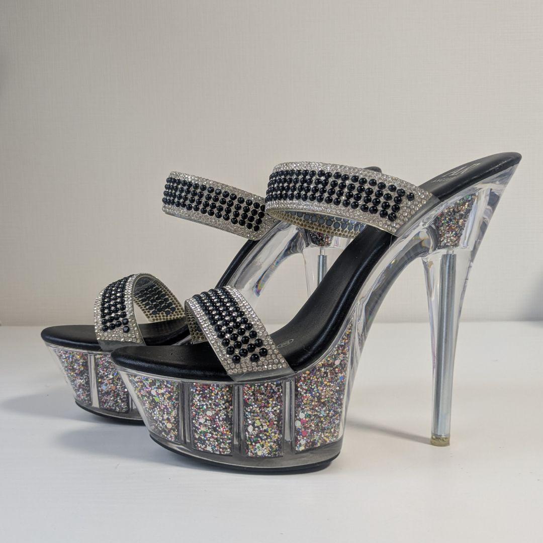 エンジェルアール15cm ヒール キャバ サンダル ラメ キラキラ