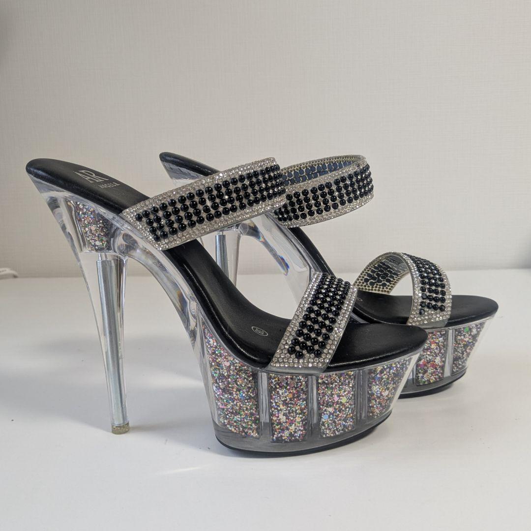エンジェルアール15cm ヒール キャバ サンダル ラメ キラキラ