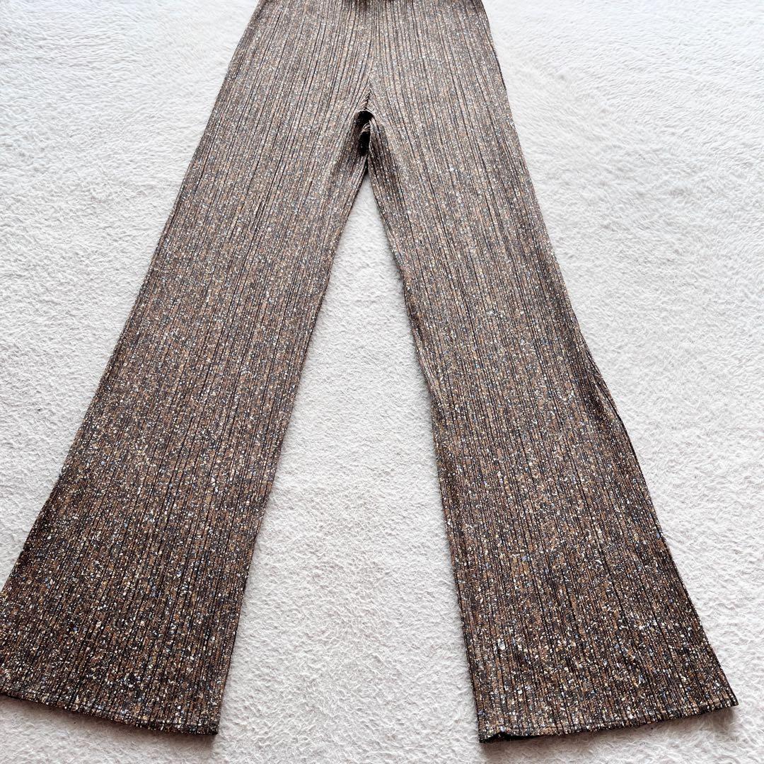 PLEATS PLEASE イッセイミヤケ パンツ スラックス 総柄　モザイク