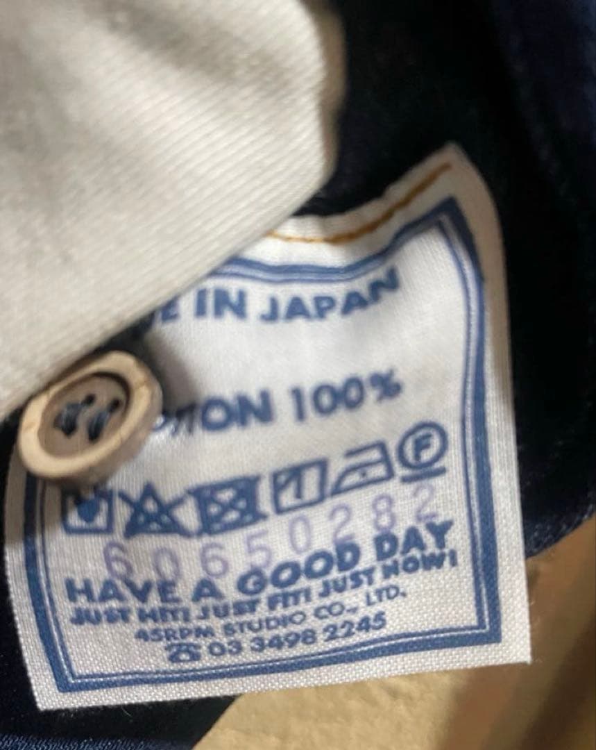 45R上質 インディゴ麦デニムフリルチュニック新品同様　ONEONEシリーズ