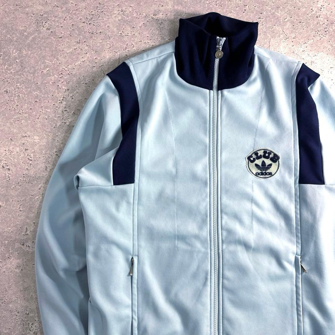 【美品】CLUB adidas デサント製トラックジャケット 6号 青 紺 XL