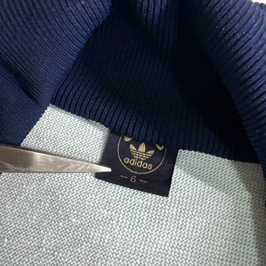 【美品】CLUB adidas デサント製トラックジャケット 6号 青 紺 XL