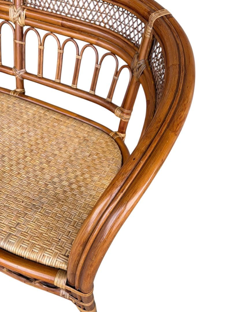 S*Y様 【美品】ラタンソファ 二人掛け チェア 藤製 アンティーク