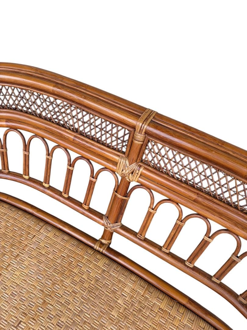 S*Y様 【美品】ラタンソファ 二人掛け チェア 藤製 アンティーク