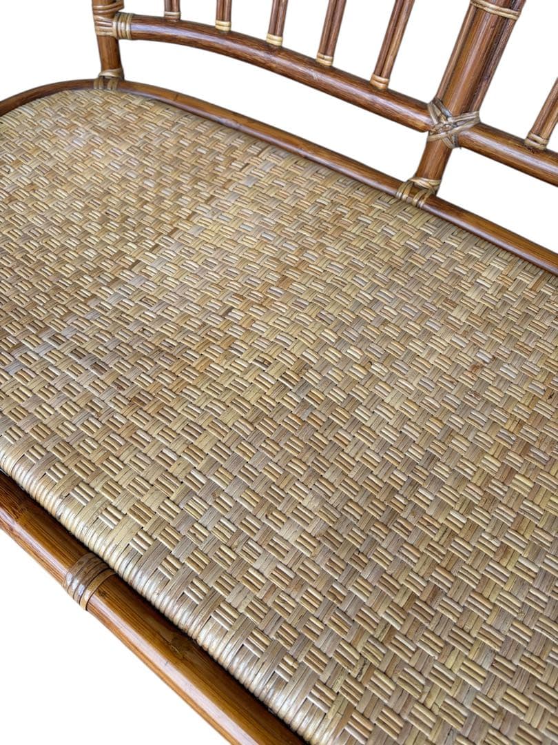 S*Y様 【美品】ラタンソファ 二人掛け チェア 藤製 アンティーク