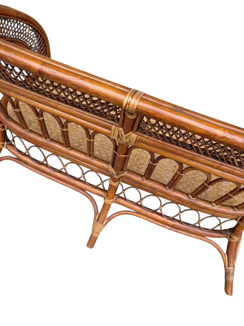 S*Y様 【美品】ラタンソファ 二人掛け チェア 藤製 アンティーク