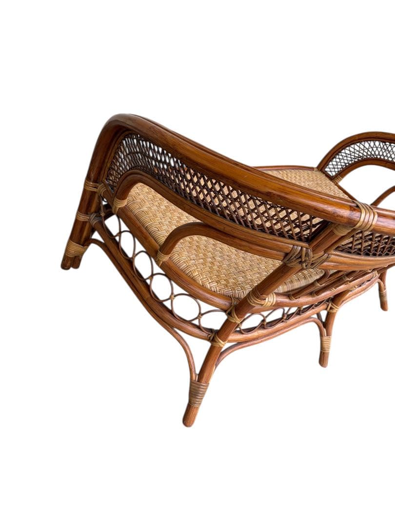 S*Y様 【美品】ラタンソファ 二人掛け チェア 藤製 アンティーク