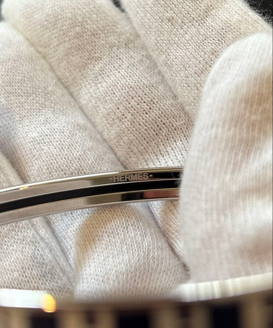 【美品】HERMES エルメス　バングル　エマイユ/OP'H リラ×マリン