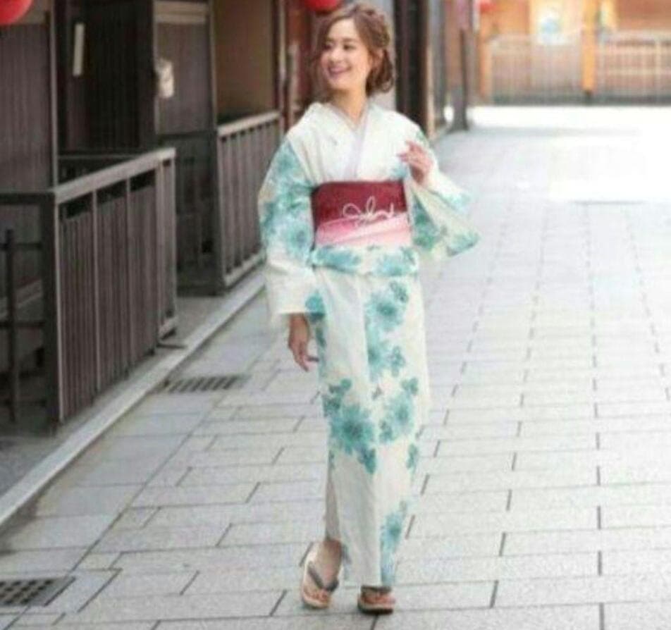 ◆最高級【綿絽浴衣】青菊花の白生成地古典涼しゆかた◆着物としても着用可◆