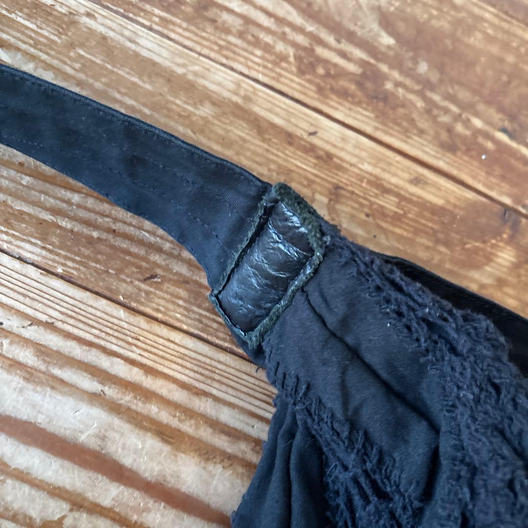 Y's ヨウジヤマモト　ショルダーバッグ　ブラック　黒　エンブロイダリー