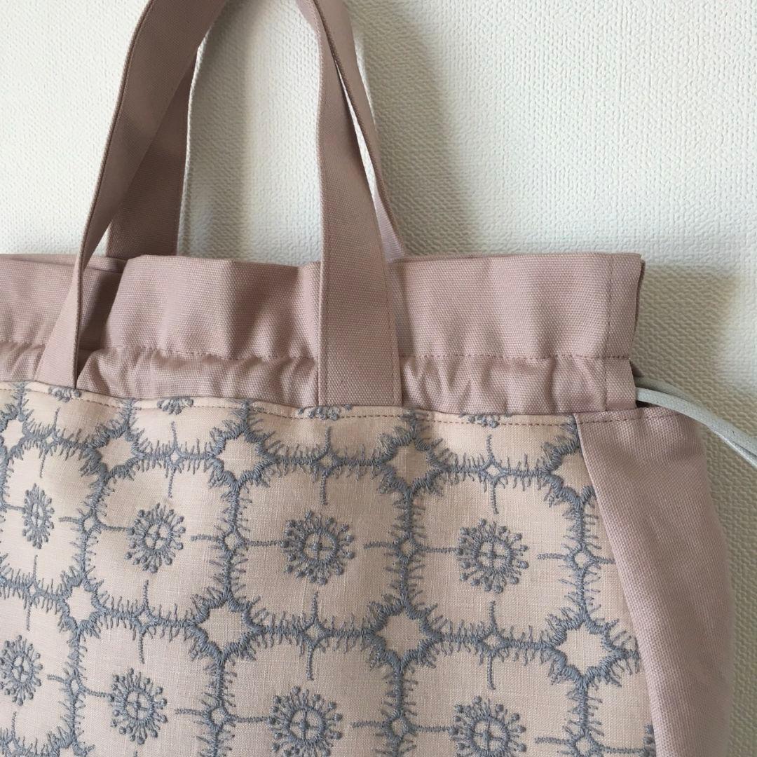 ハンドメイド ミナペルホネン しずくバッグ 巾着バッグ anemone