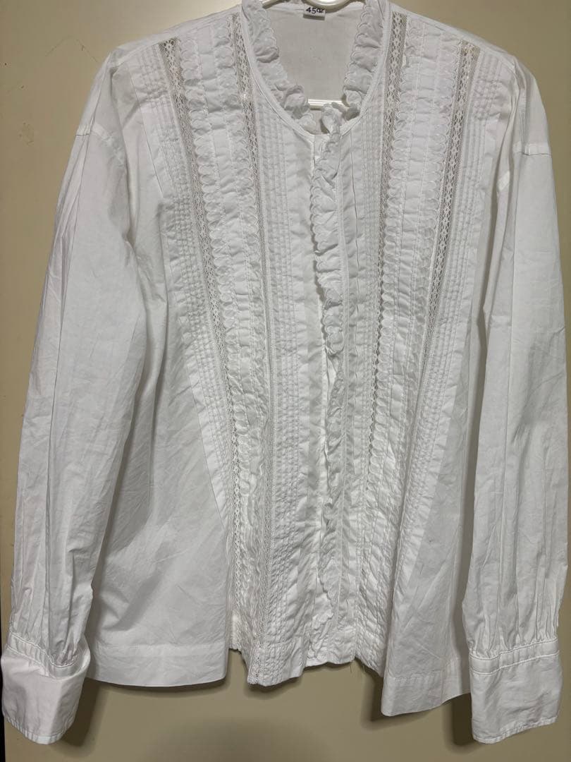 45R スーピマバチストのカットワークブラウス