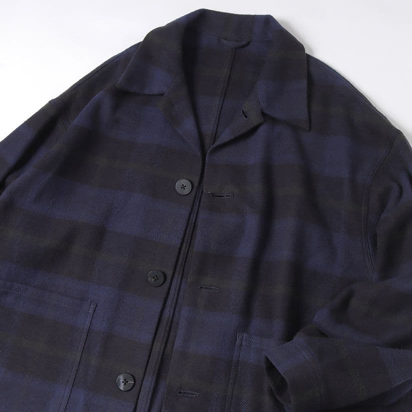 ジャケット・アウター URU COTTON NEL CHECK COVERALL JACKET