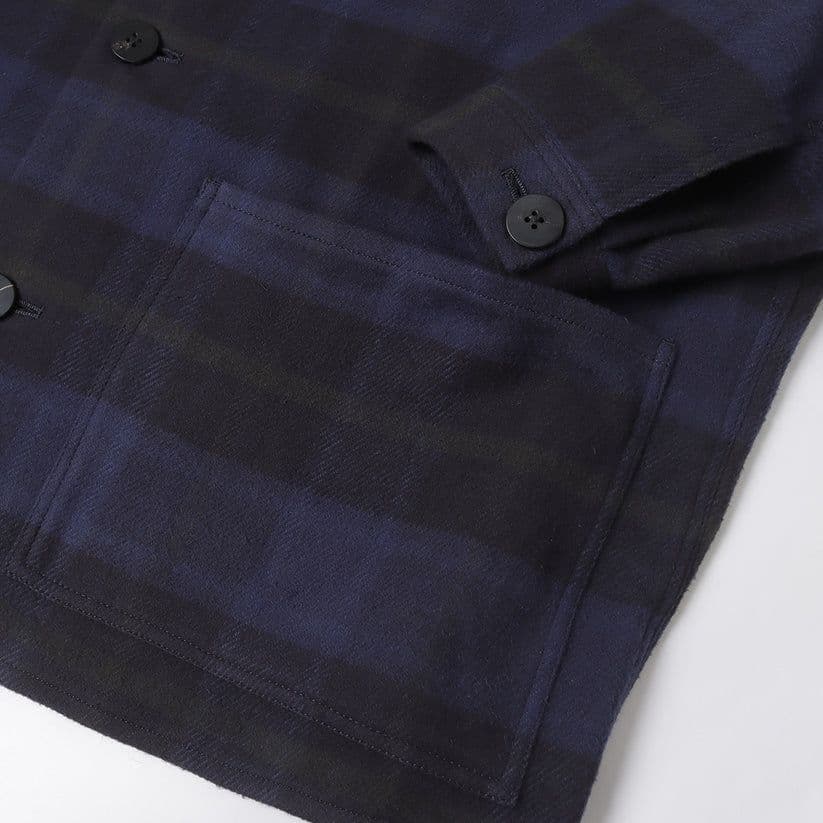 ジャケット・アウター URU COTTON NEL CHECK COVERALL JACKET
